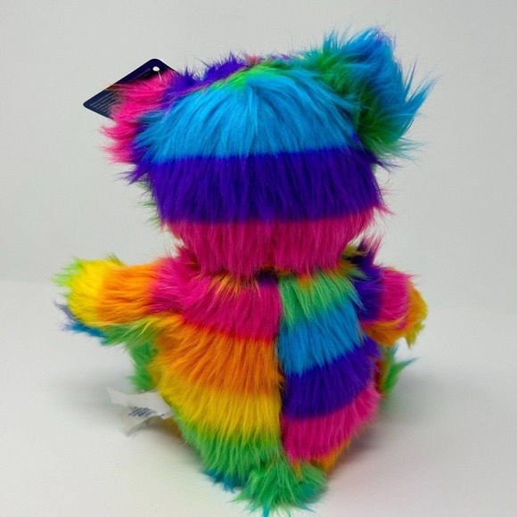 Build A Bear 9" Plush Color Craze Fluffy Rainbow Panda Bear BABW Shimmery Eyes - Picture 7 of 16